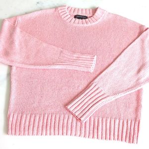 SOMETHING NAVY Knit Crewneck Sweater Pink XS/S Oversized Loose Fit Barbiecore